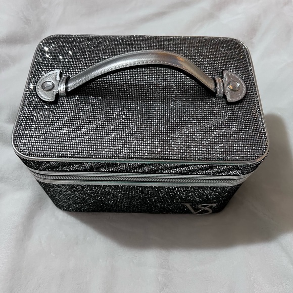 Victoria's Secret Glittering Black and Silver Cosmetic Case - Picture 2 of 6